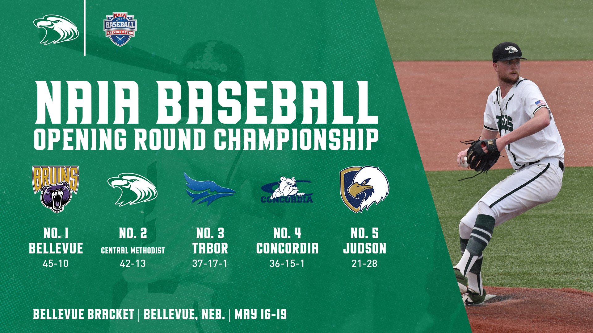 Baseball tabbed as No. 2 seed in Bellevue Bracket of NAIA National Championship Opening Round