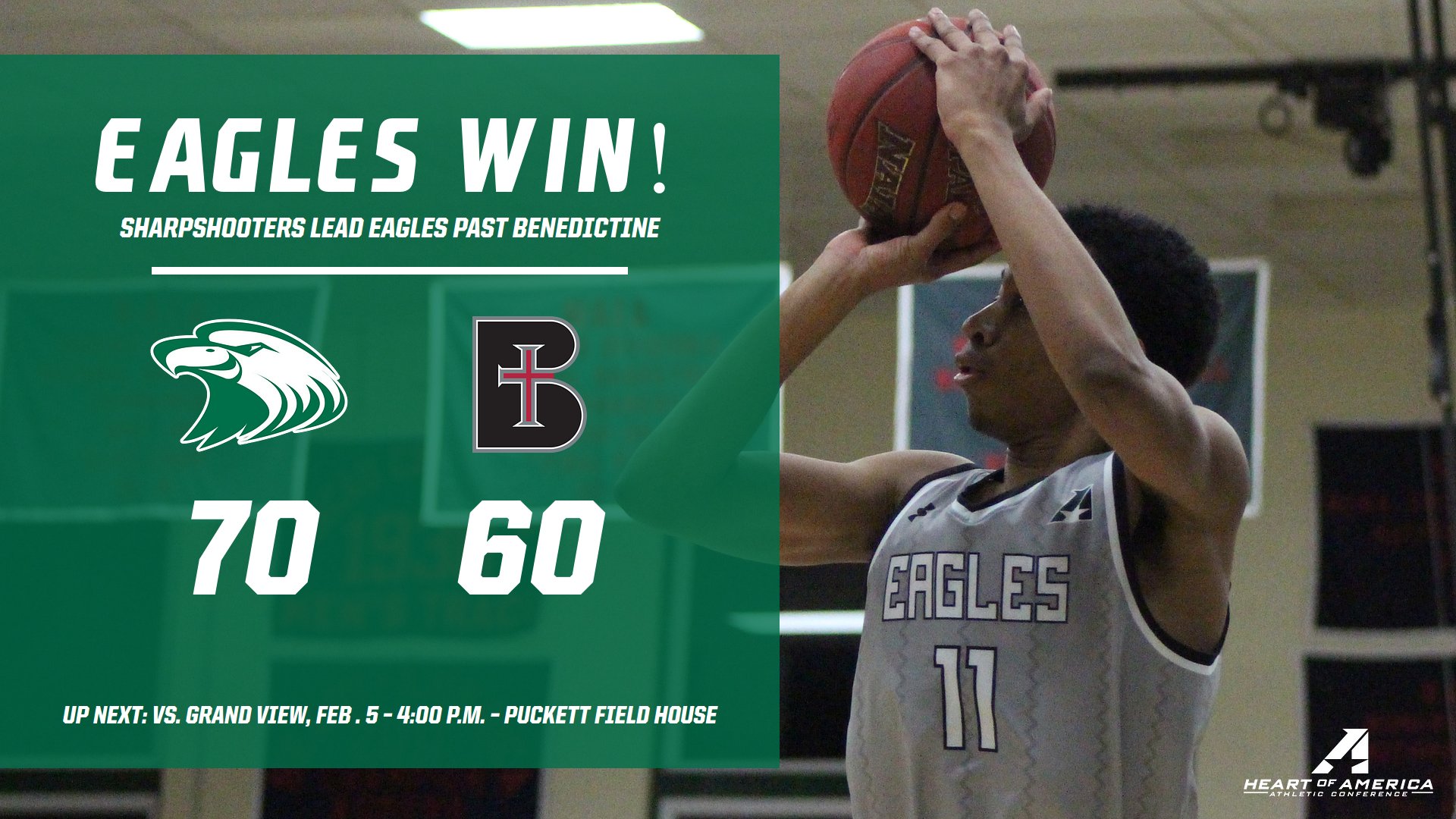 Sharpshooters lead Eagles past Benedictine