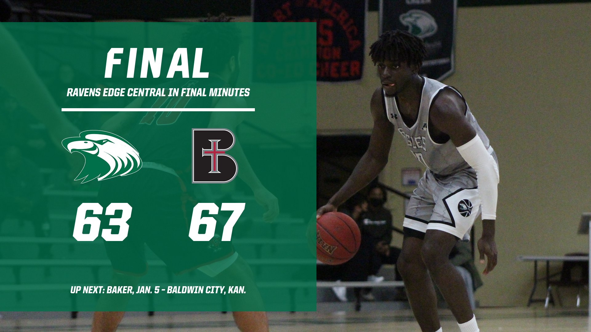 Benedictine edges No. 20 Central in final minutes, 67-63