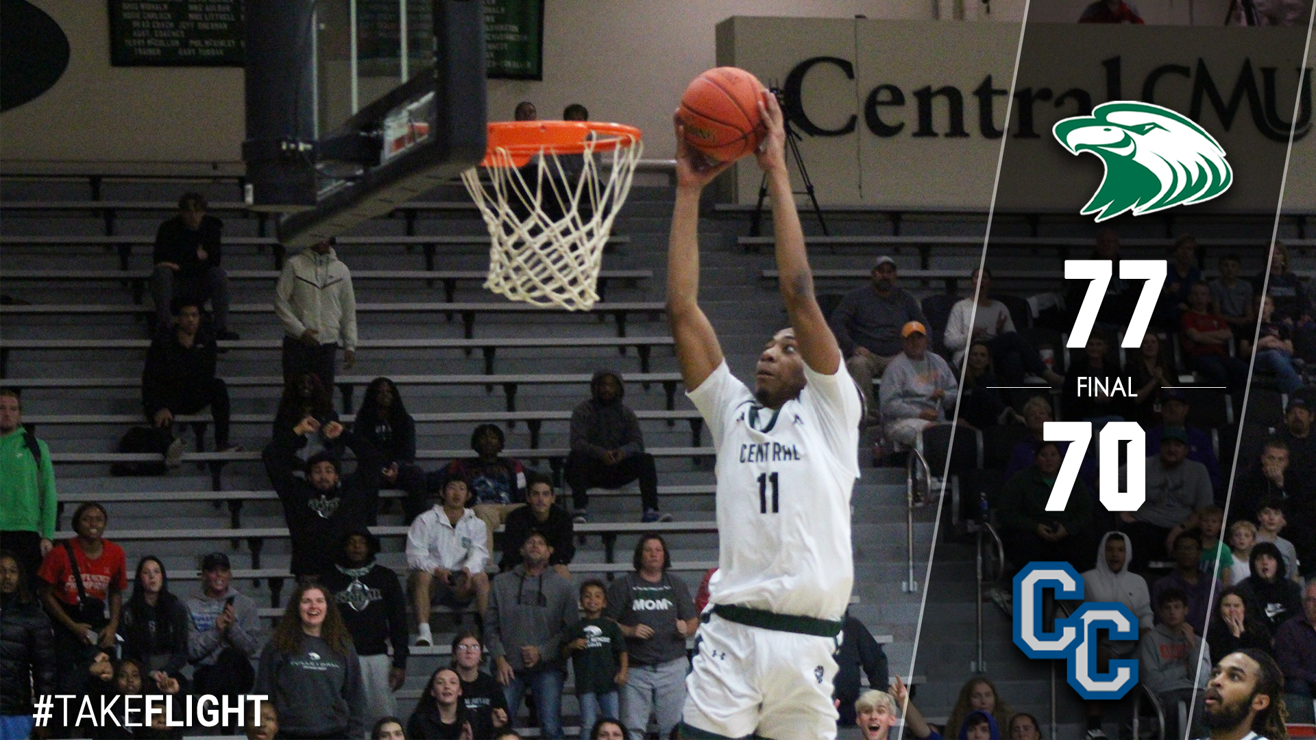 Eagles Mount Second Half Comeback to Defeat Columbia College, 77-70