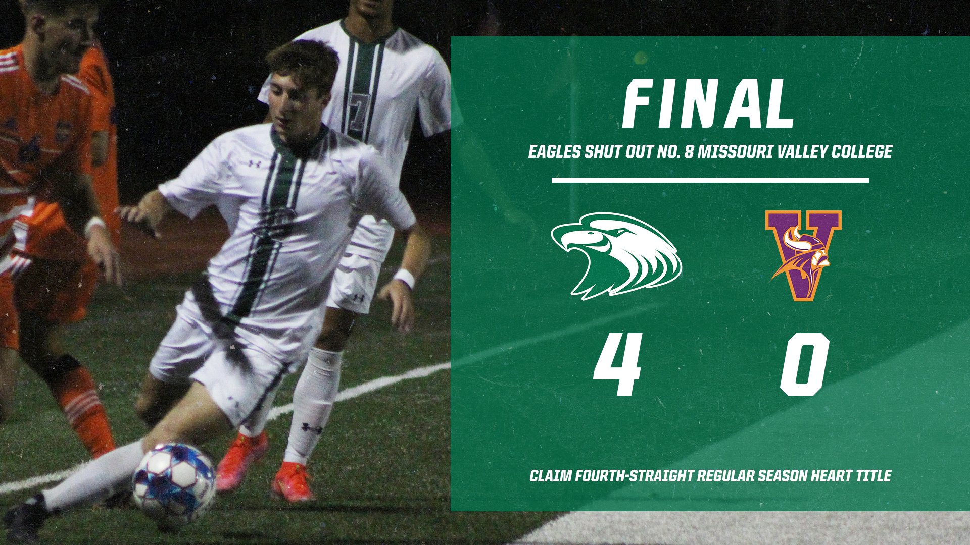 No. 1 Central claims fourth-straight Heart regular season crown with 4-0 shut out of MVC