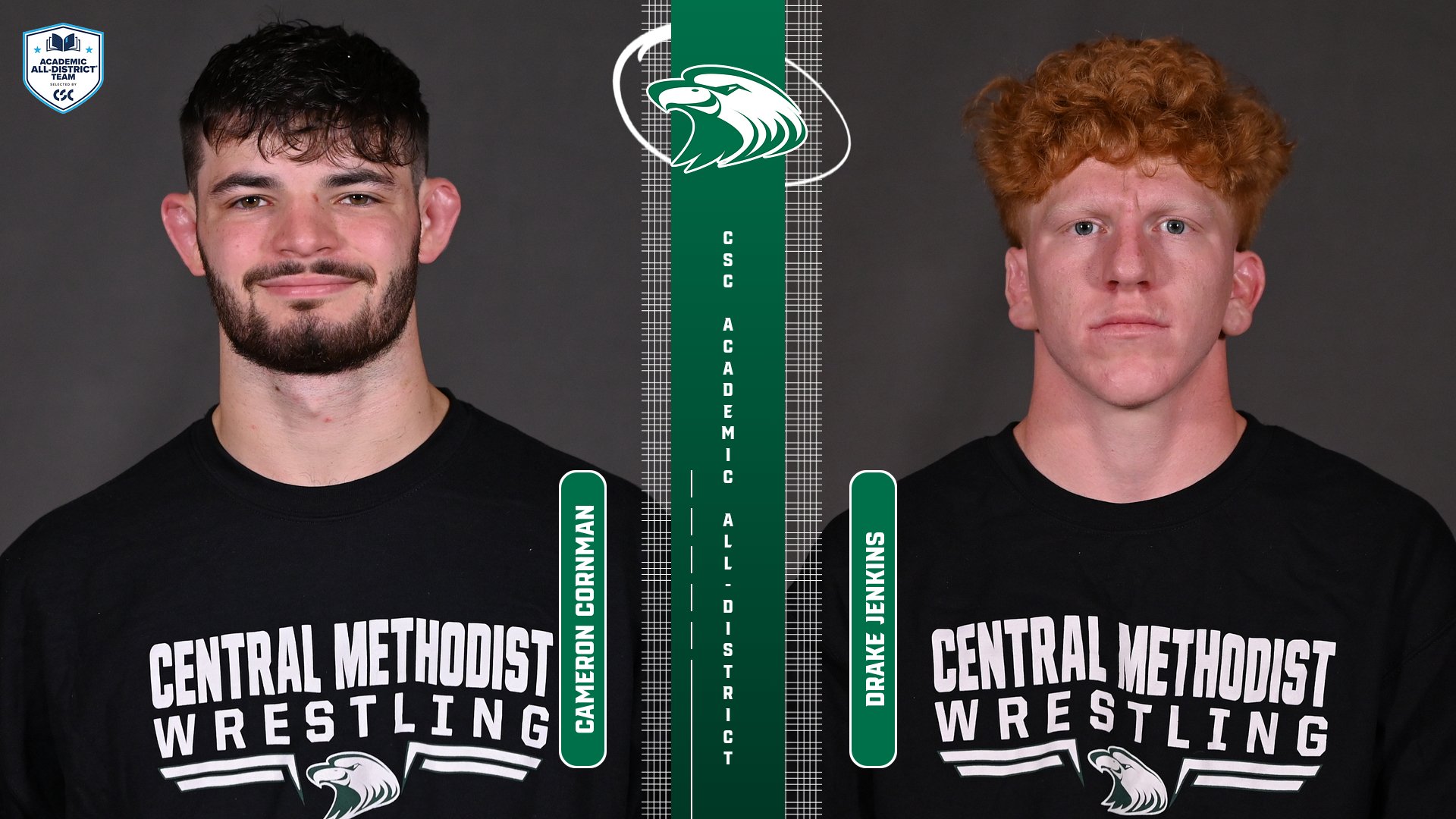 Cornman and Jenkins Named to CSC Academic All-District Men's At-Large Team