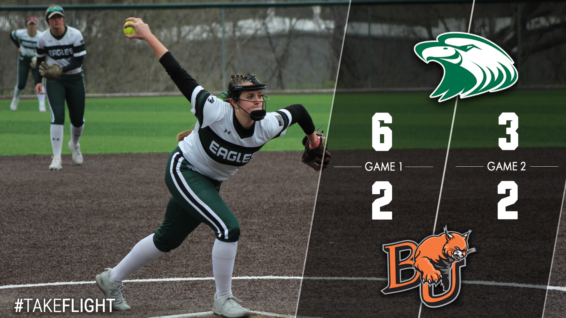 Eagles Sweep Wildcats in Key Heart Doubleheader