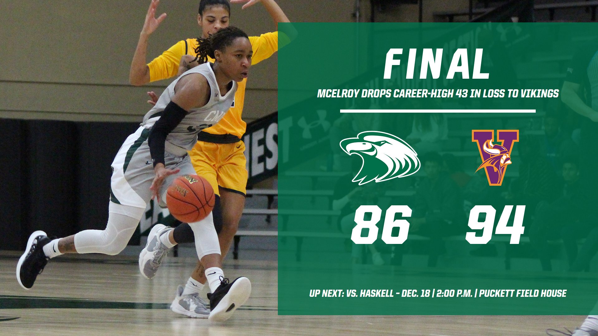 McElroy scores 43 in road loss to Vikings